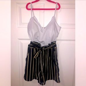 Romper XS - Fashion Nova - white, blue & yellow
